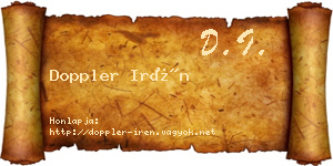 Doppler Irén névjegykártya